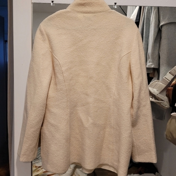 Lands' End Kids Wool Cream Button Up Coat Size 14 - Picture 5 of 7